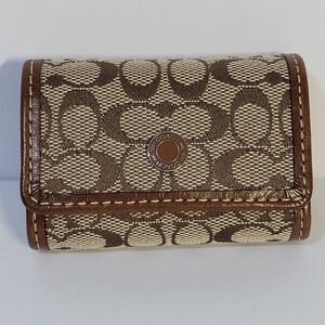 Coach Brown and Cream Contact Travel Case